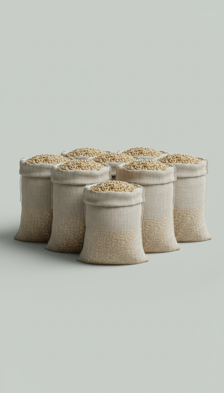 Wood Pellets in Linen Bag