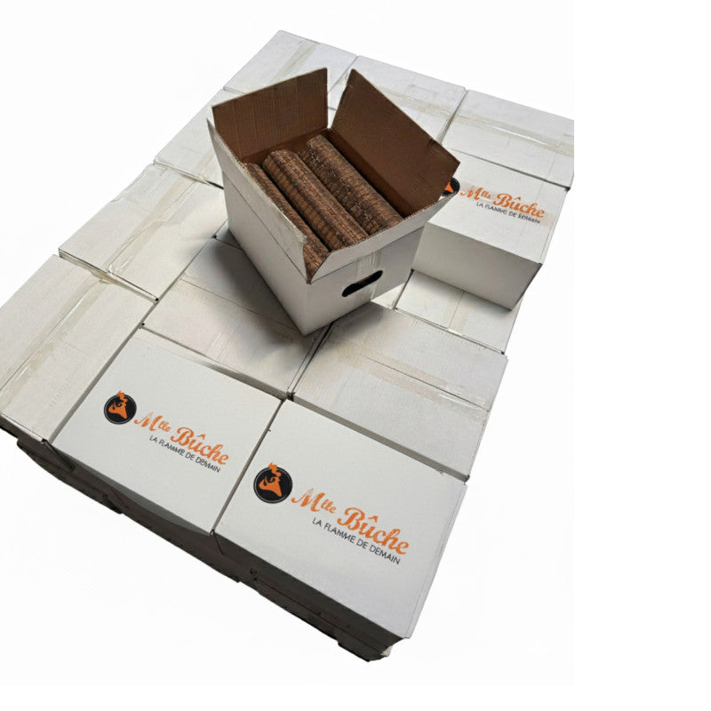 Bûches Compressées Haute Performance  - 42 Cartons Écologiques