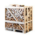 Demi-Palette Bois de Chauffage Bouleau/Frêne Mélangé Séché 25cm, Prêt à Brûler