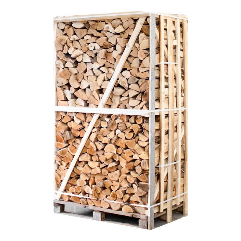 Palette de Bois de Chauffage Mixte Bouleau Frêne, Fendu, Séché en Chambre, 25cm