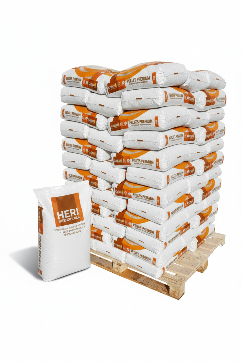 Palette 72 Säcke Premium Holzpellets 15kg Leistungsstarke Heizung
