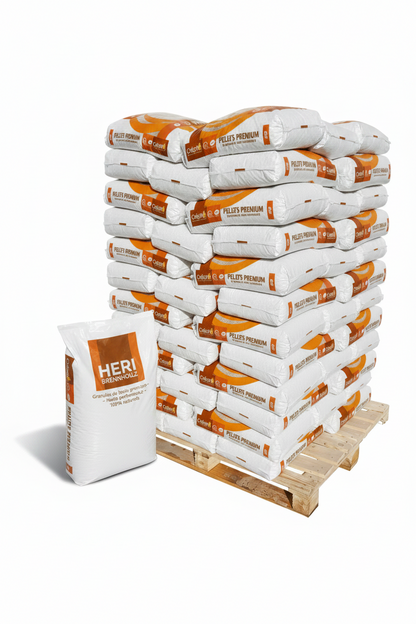 Palette 72 Säcke Premium Holzpellets 15kg Leistungsstarke Heizung